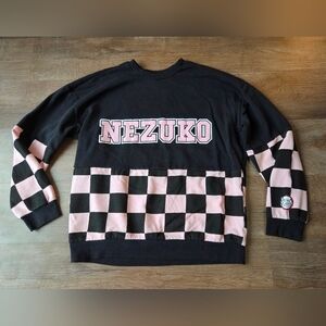 BoxLunch Demon Slayer: Kimetsu no Yaiba Nezuko Checkered Crewneck Sweatshirt
